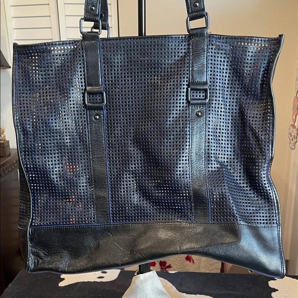 Juicy Couture Black Perforated Leather Tote